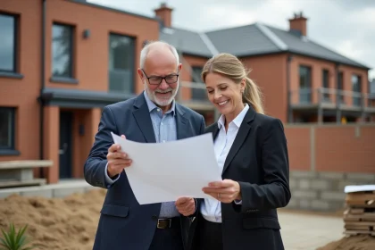 Homme et femme en tenue casual sur un chantier résidentiel