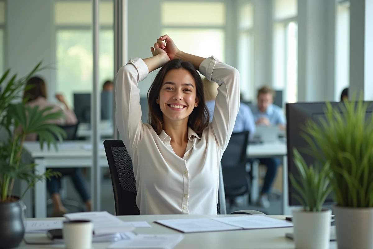 Jeune femme au bureau s